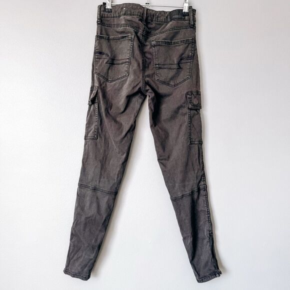 American Eagle Super Super Stretch High Rise Cargo Jogger Brown Size 4 - Picture 4 of 8